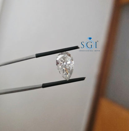 4.70 Ct Long Bally Pear Shape Moissanite | 9×15mm Handmade Loose Stone