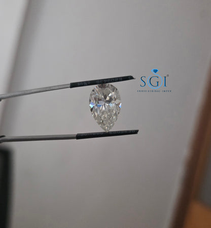 4.70 Ct Long Bally Pear Shape Moissanite | 9×15mm Handmade Loose Stone