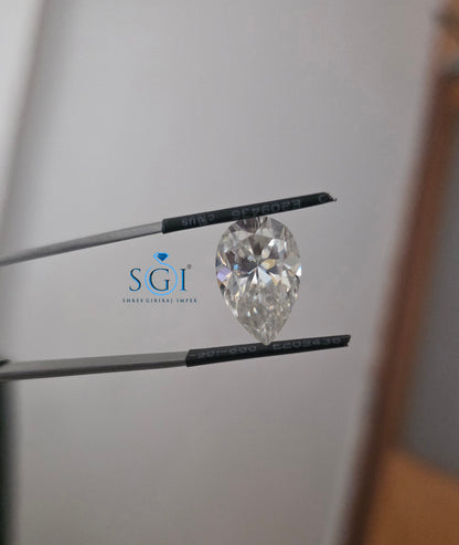 4.70 Ct Long Bally Pear Shape Moissanite | 9×15mm Handmade Loose Stone
