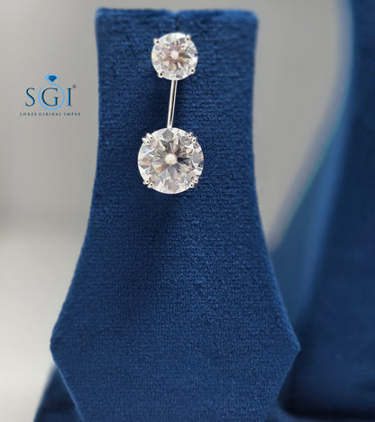 140 Ct Luxury Moissanite Diamond Solitaire Necklace Set | 19mm Center Stone & Matching Earrings | 925 Sterling Silver