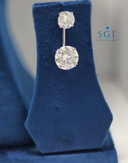 140 Ct Luxury Moissanite Diamond Solitaire Necklace Set | 19mm Center Stone & Matching Earrings | 925 Sterling Silver