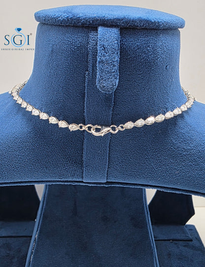 55 CTW Pear Shape Moissanite Necklace | 925 Sterling Silver Luxury Bridal Jewelry