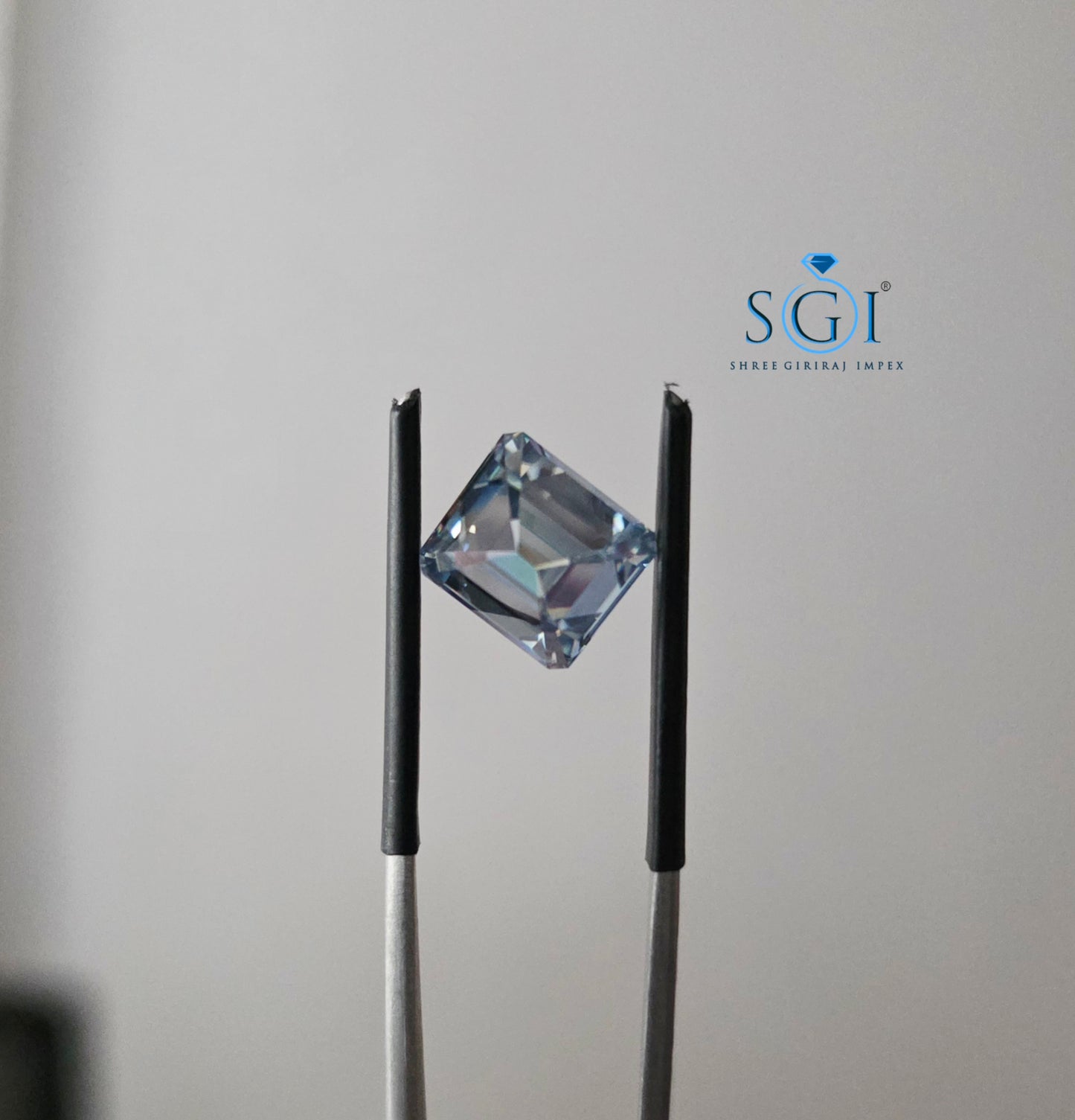 3.50 Ct Intense Blue Old Mine Asscher Cut Moissanite | Natural Color Loose Gemstone