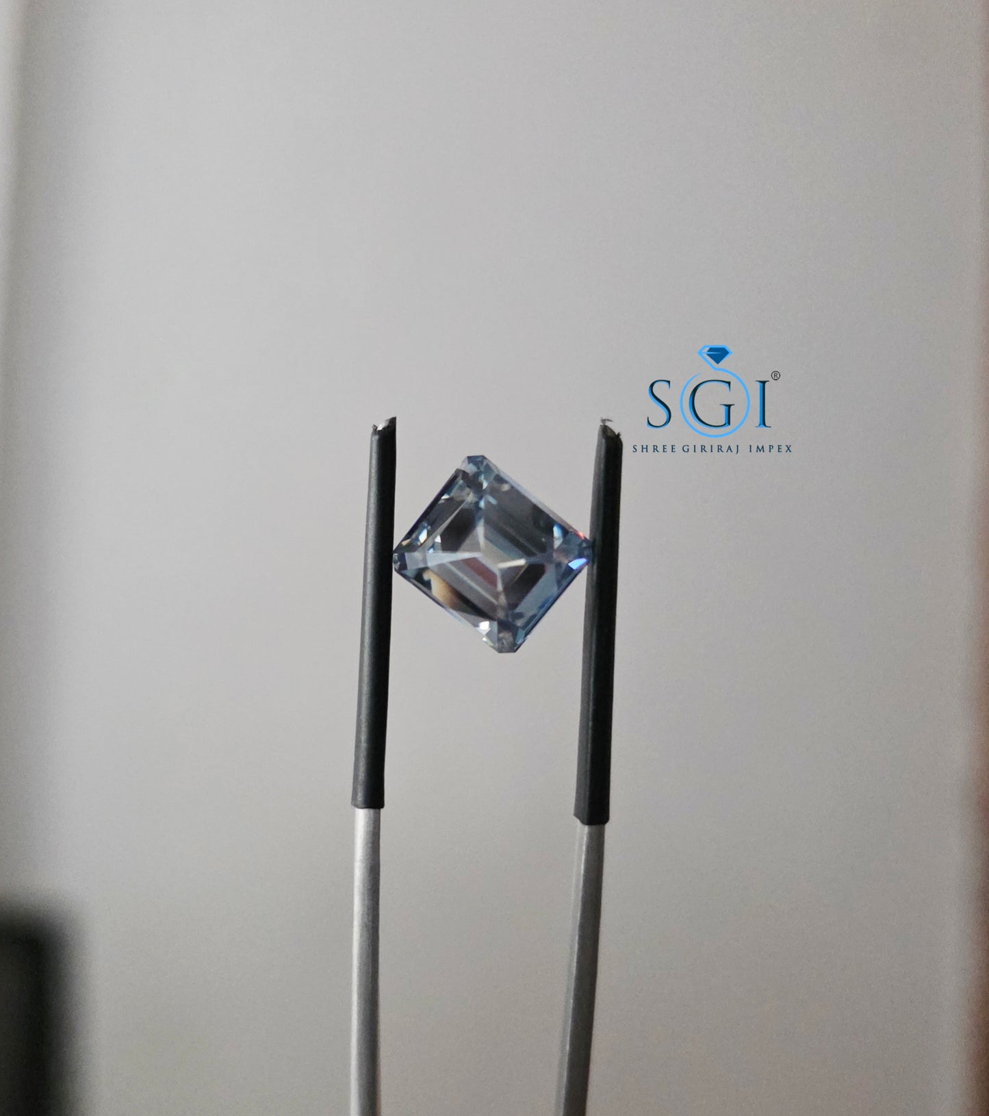 3.50 Ct Intense Blue Old Mine Asscher Cut Moissanite | Natural Color Loose Gemstone