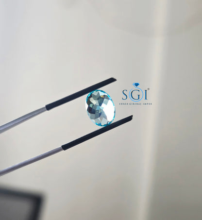 5.70Ct 8×12mm Lab-Grown Paraiba | Blue-Green Loose Gemstone | Natural Paraiba Look
