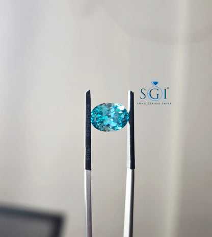5.70Ct 8×12mm Lab-Grown Paraiba | Blue-Green Loose Gemstone | Natural Paraiba Look