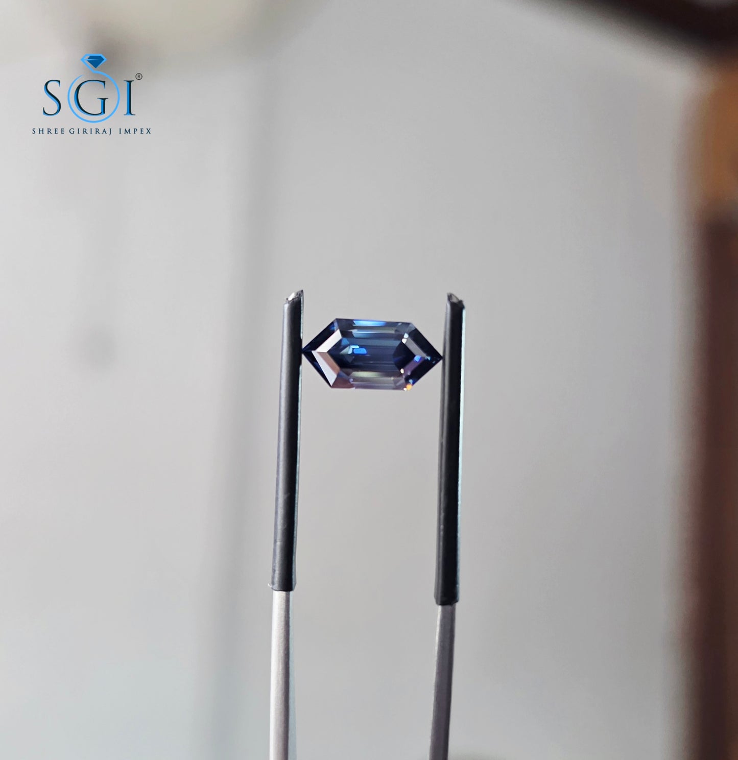 1.45Ct Royal Blue Long Hexagon Moissanite | 5×10mm Premium Loose Gemstone