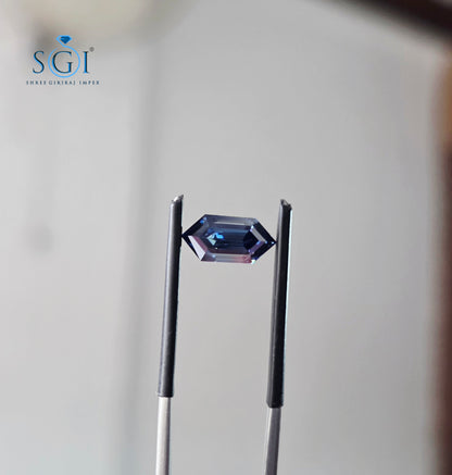 1.45Ct Royal Blue Long Hexagon Moissanite | 5×10mm Premium Loose Gemstone