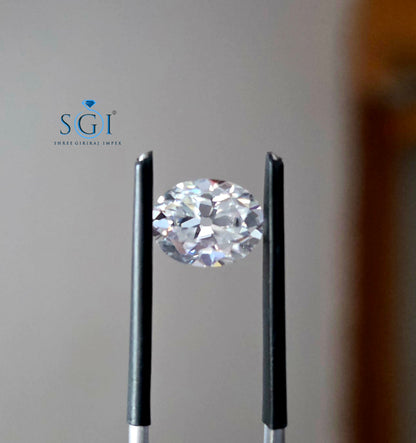 9×7mm Old Mine Oval Shape Moissanite 2.20CT | D Color VVS1 Premium Handmade Loose Stone | Natural Diamond Look