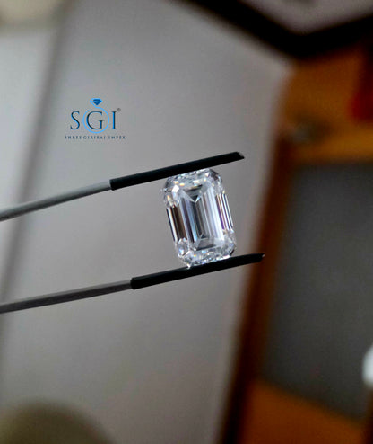 10 Ct 10×15mm White Moissanite Solitaire | D Color VVS1 | Handcrafted Diamond Look