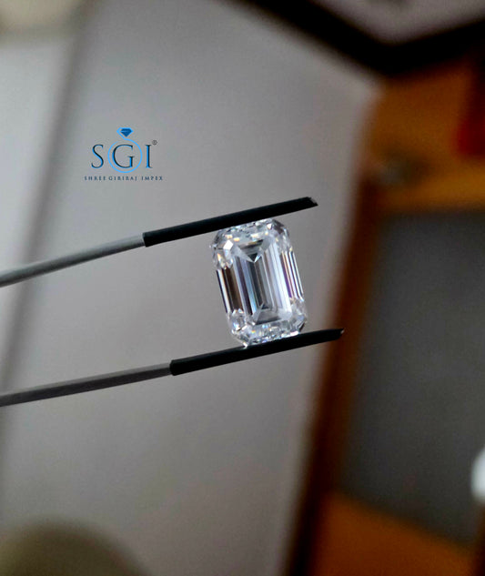 10 Ct 10×15mm White Moissanite Solitaire | D Color VVS1 | Handcrafted Diamond Look