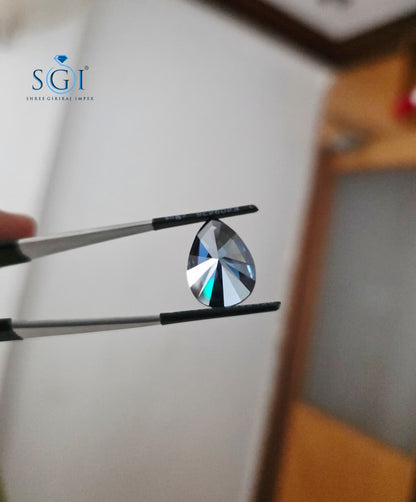 10.50 CT Royal Blue Pear Moissanite, 20x13mm Blue Loose Gemstone, Premium Brilliant Cut Moissanite Stone, Luxury Custom Jewelry