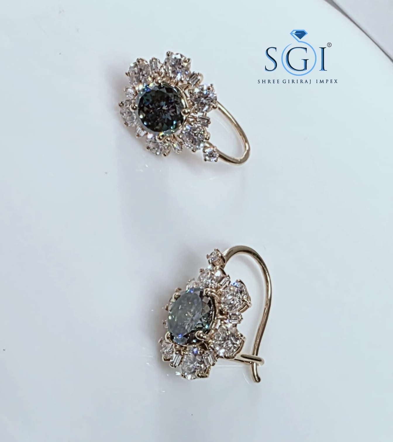 5.05 CTW Lab Grown Diamond & Portuguese Moissanite Stud Earrings, 18K Yellow Gold Luxury Earrings, CVD Diamond Jewelry, Fine Gift for Her