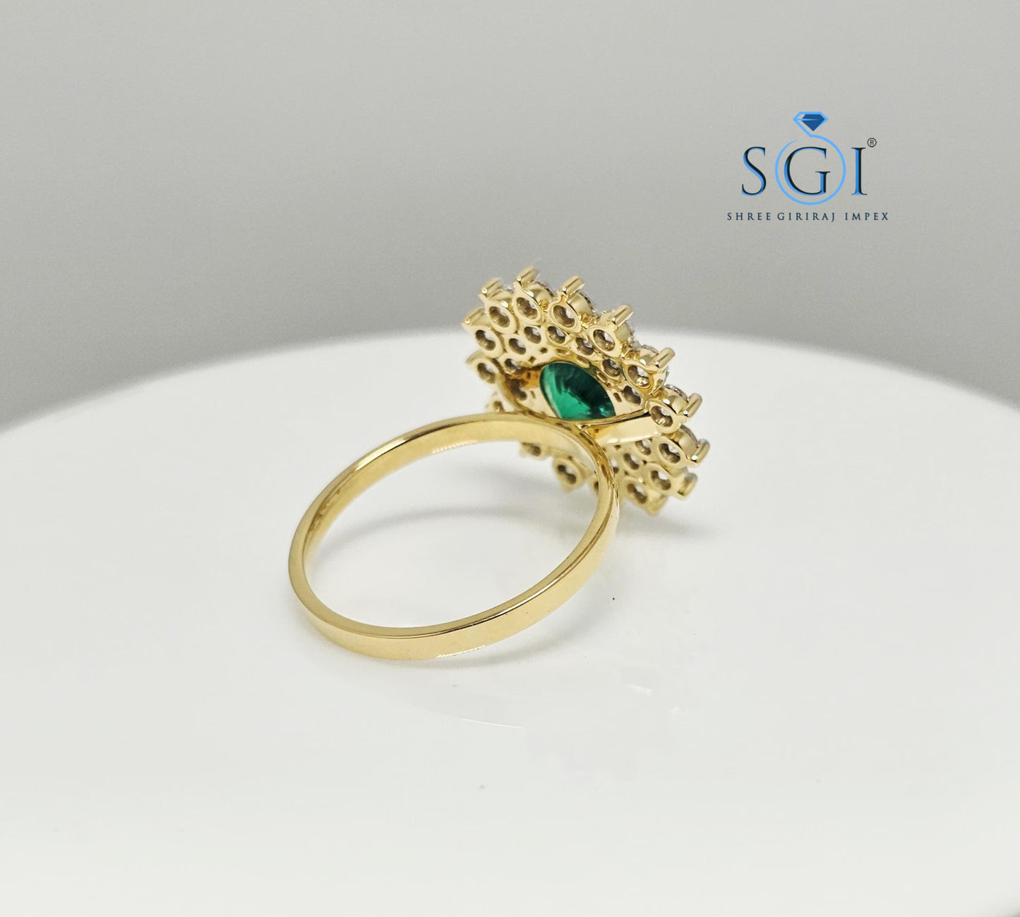 Lab Grown Emerald & Moissanite 18K Gold Ring - 3.20ctw