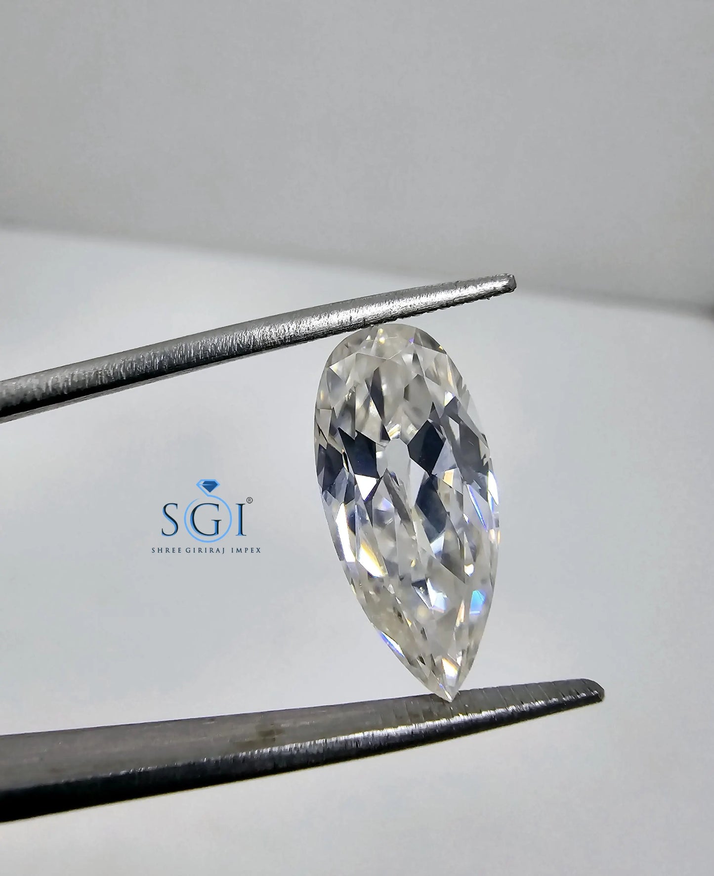 Pear Shape Moissanite Diamond: 5 Carat Old European Cut