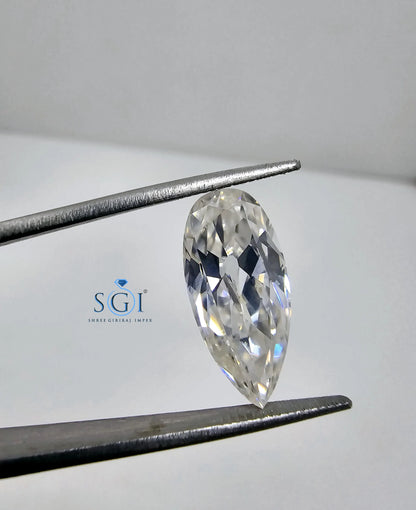 Pear Shape Moissanite Diamond: 5 Carat Old European Cut