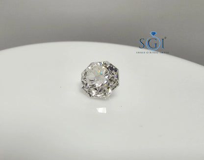 4.04 Ct Octagonal Modified Brilliant Cut White Moissanite Diamond Ideal for Fine Jewellery Settings
