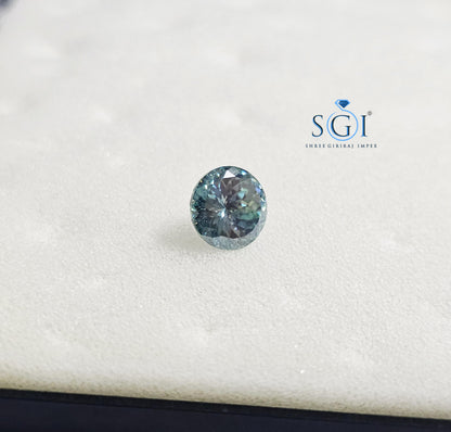 3.85ct Round Dark Blue Moissanite: VVS1 Gemstone for Jewelry Making