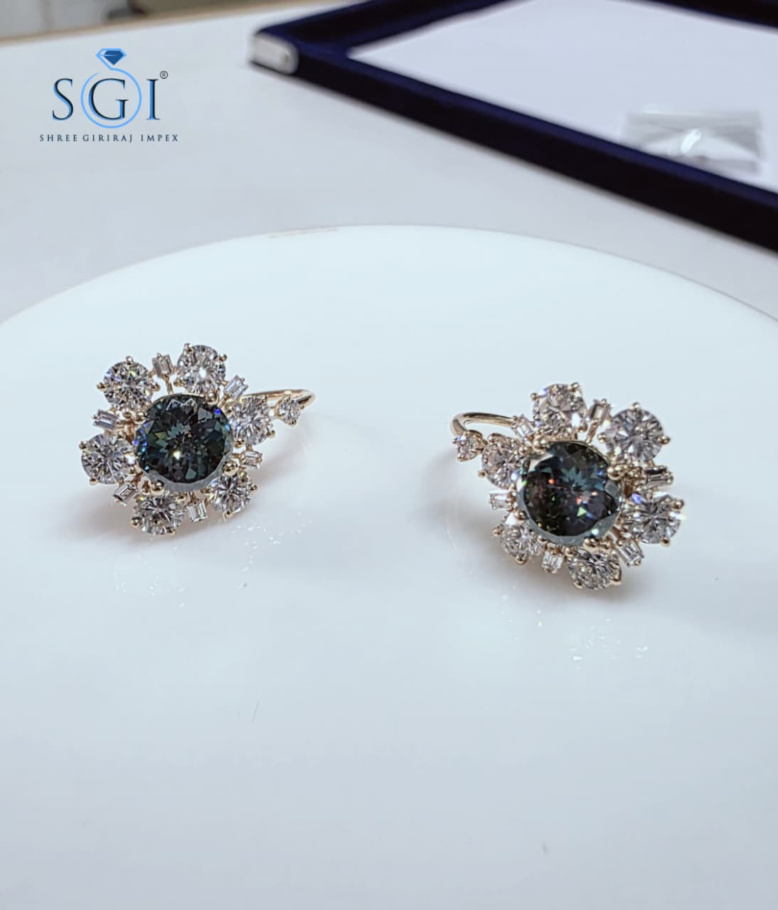 5.05 CTW Lab Grown Diamond & Portuguese Moissanite Stud Earrings, 18K Yellow Gold Luxury Earrings, CVD Diamond Jewelry, Fine Gift for Her