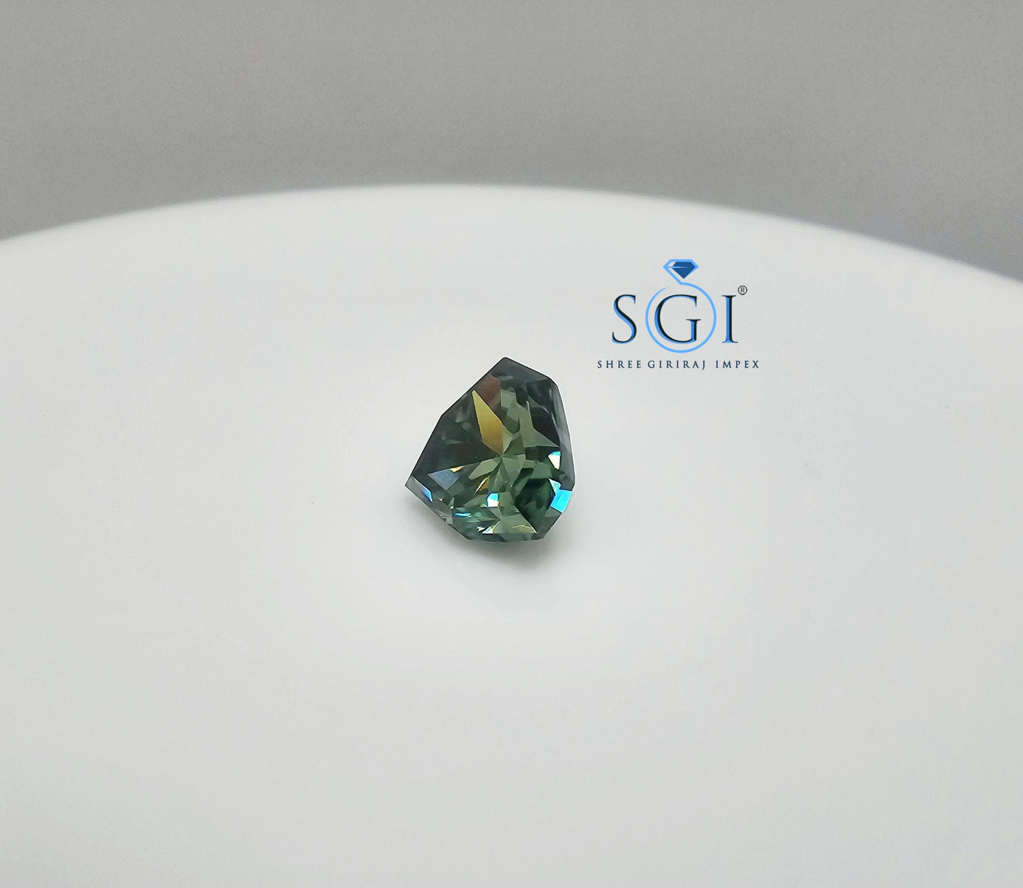 2ct Fancy Shield Green Moissanite Diamond – Ideal for Custom Rings, Pendants & Earrings