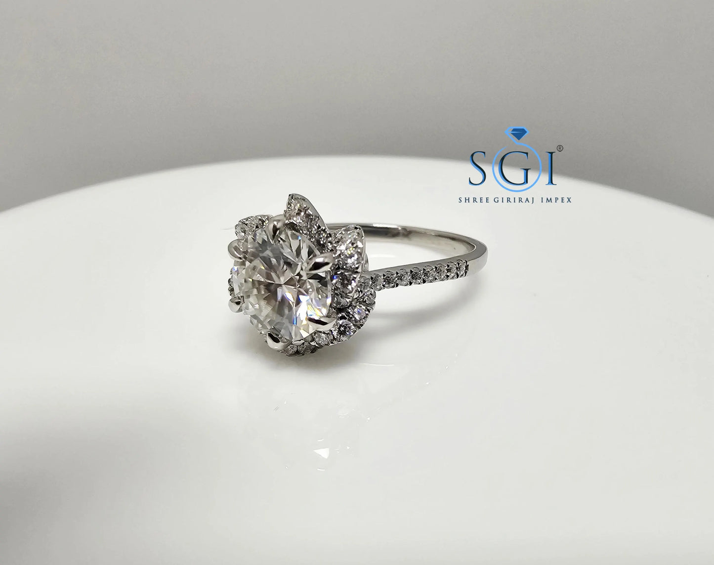 925 Sterling Silver Vintage Ring – 2.5ctw Moissanite Diamond Solitaire