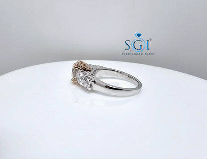 4.15ctw Lab Grown Diamond Five Stone White Gold Engagement Ring