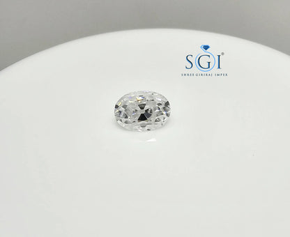 3.25CT Old European Cut Oval Moissanite | 8x11mm Loose Stone | Vintage Style Diamond Alternative