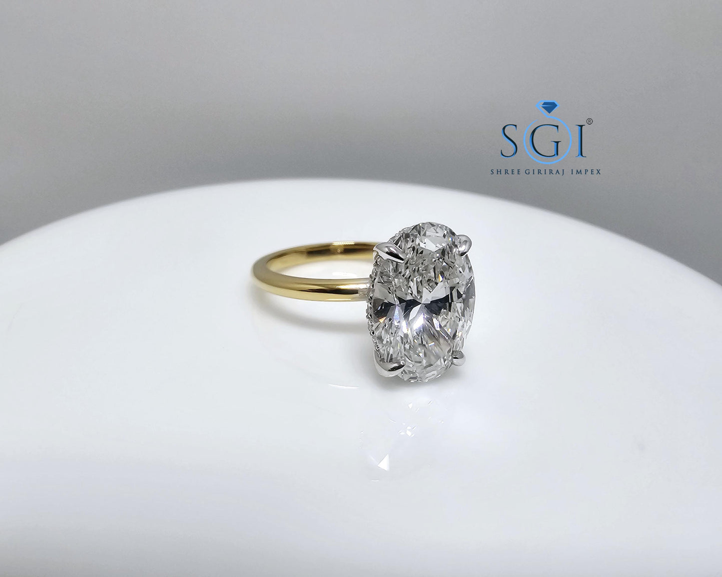 4.5ctw Lab Created Diamond Hidden Halo Ring — Engagement, Wedding, Anniversary in Yellow Gold