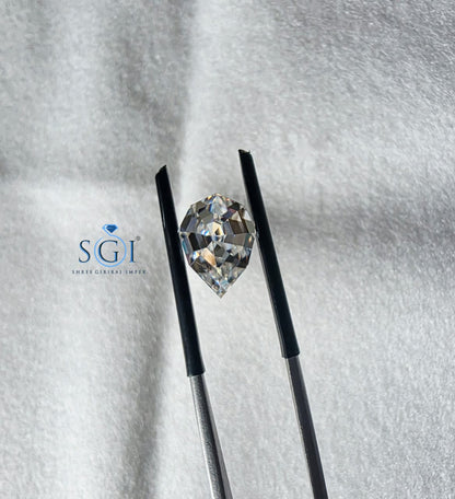 3 CT Step Cut Pear Shape Moissanite Loose Stone | Emerald Style Facets Lab Created Gemstone for Custom Jewelry
