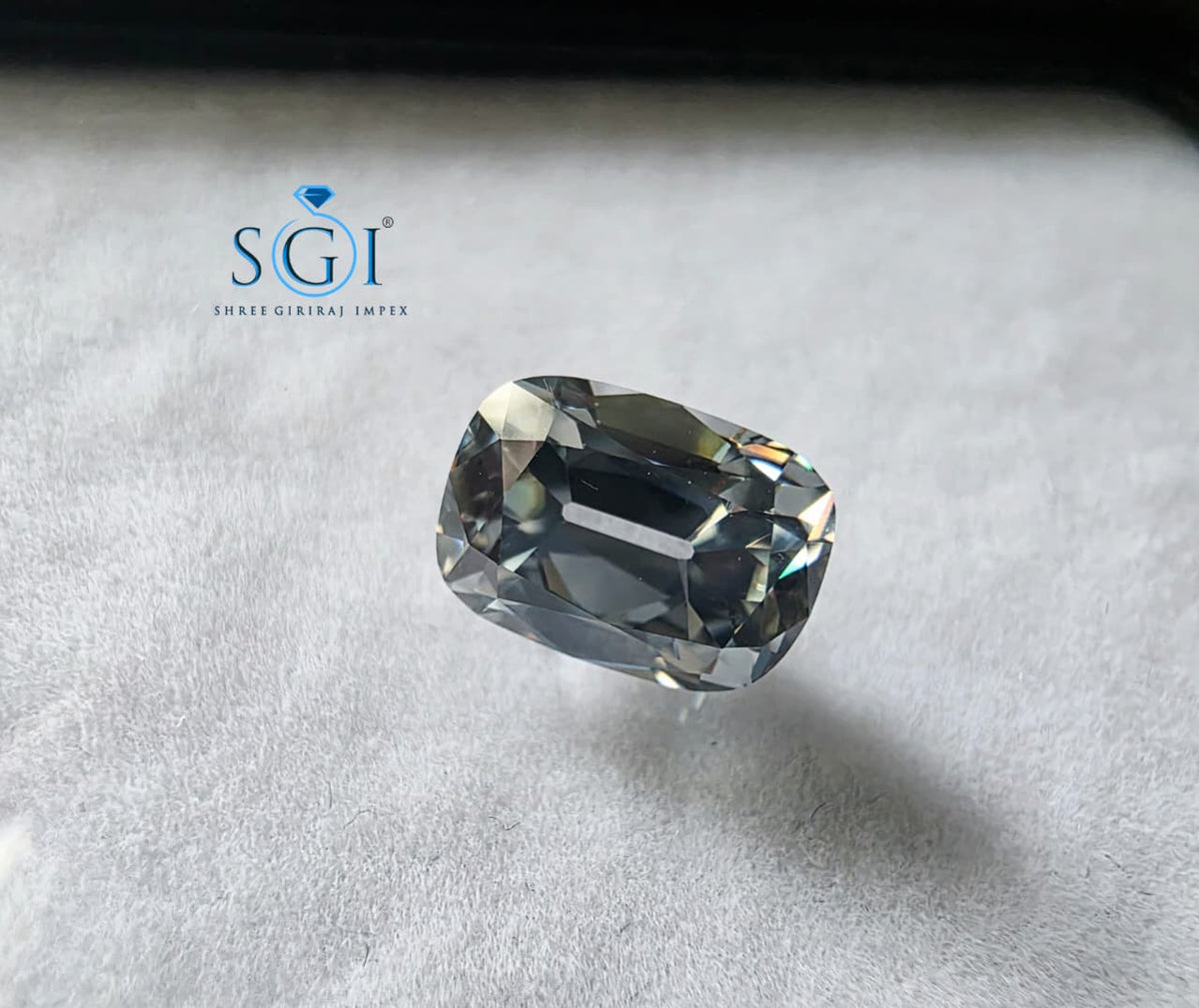 3 CT Grey Elongated Cushion Moissanite 10x7mm | Old European Cut Lab Created Loose Gemstone