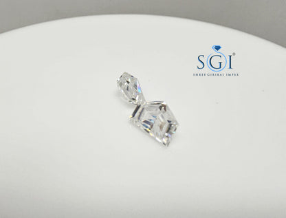 2.20ctw Square & Half Moon Moissanite Diamonds: Elegant Jewelry Design
