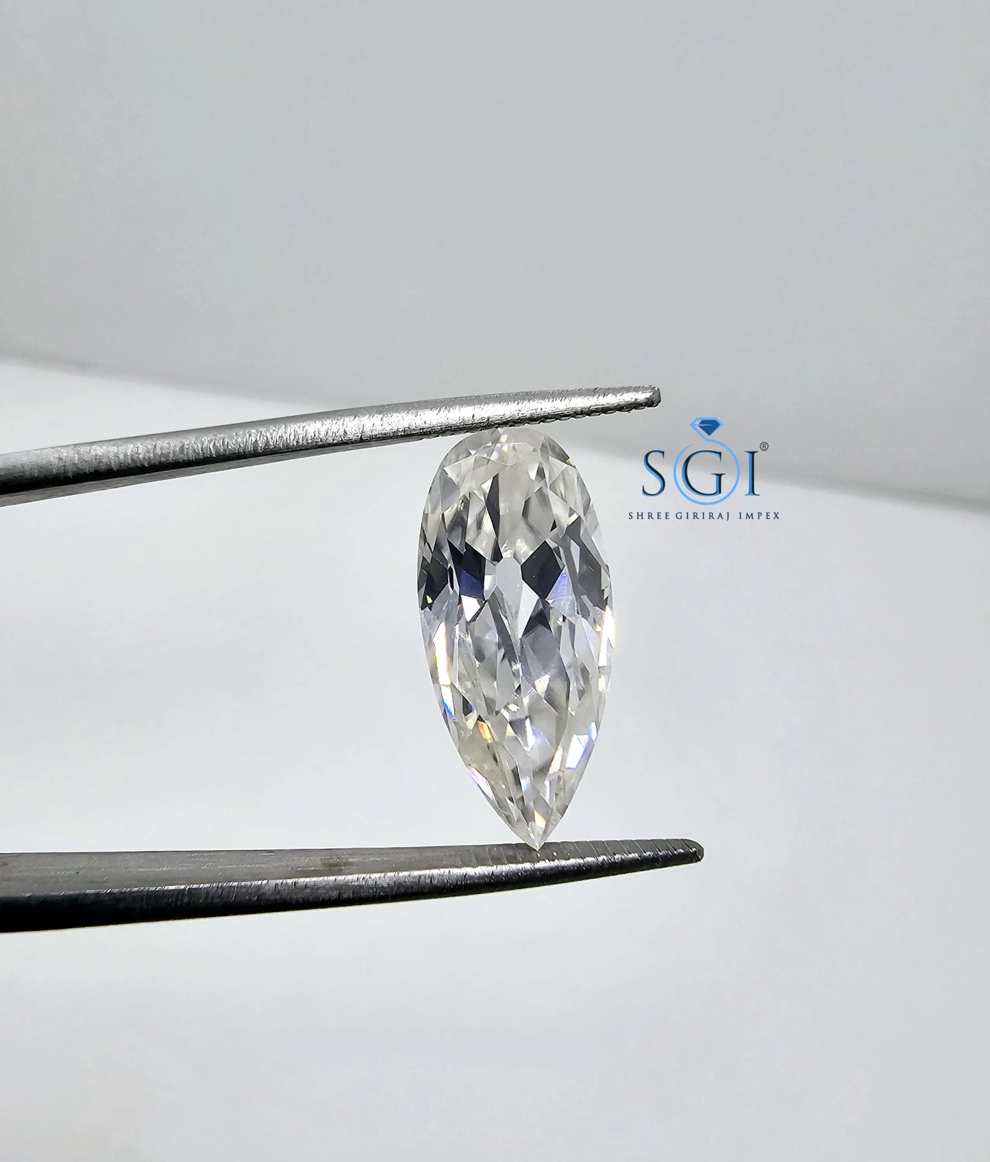 Pear Shape Moissanite Diamond: 5 Carat Old European Cut