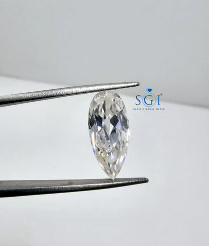 Pear Shape Moissanite Diamond: 5 Carat Old European Cut