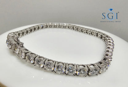 Lab-Grown Diamond Tennis Bracelet: Unisex Silver or Gold, 14ctw