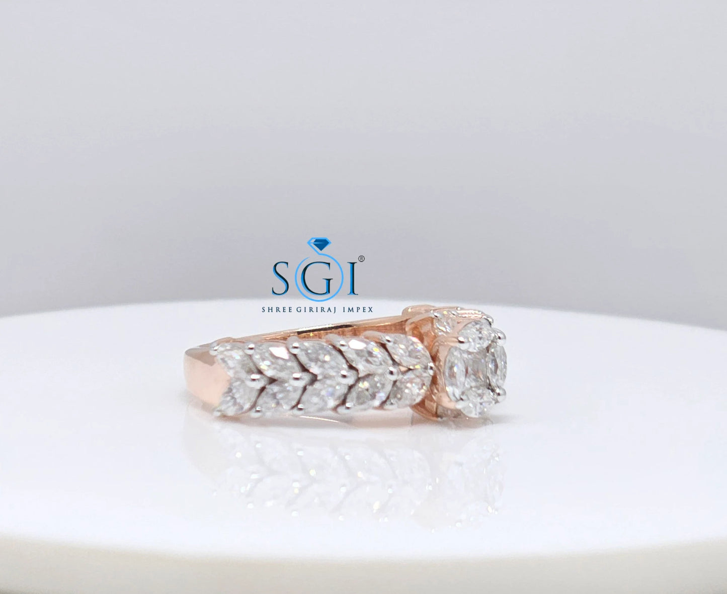 2.5ctw Moissanite Rose Gold Engagement Ring: Fancy Cut DE VVS