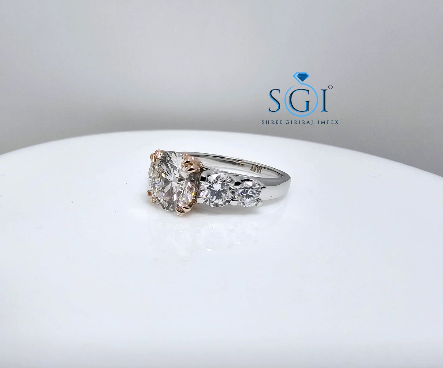 4.15ctw Lab Grown Diamond Five Stone White Gold Engagement Ring