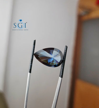 10.50 CT Royal Blue Pear Moissanite, 20x13mm Blue Loose Gemstone, Premium Brilliant Cut Moissanite Stone, Luxury Custom Jewelry