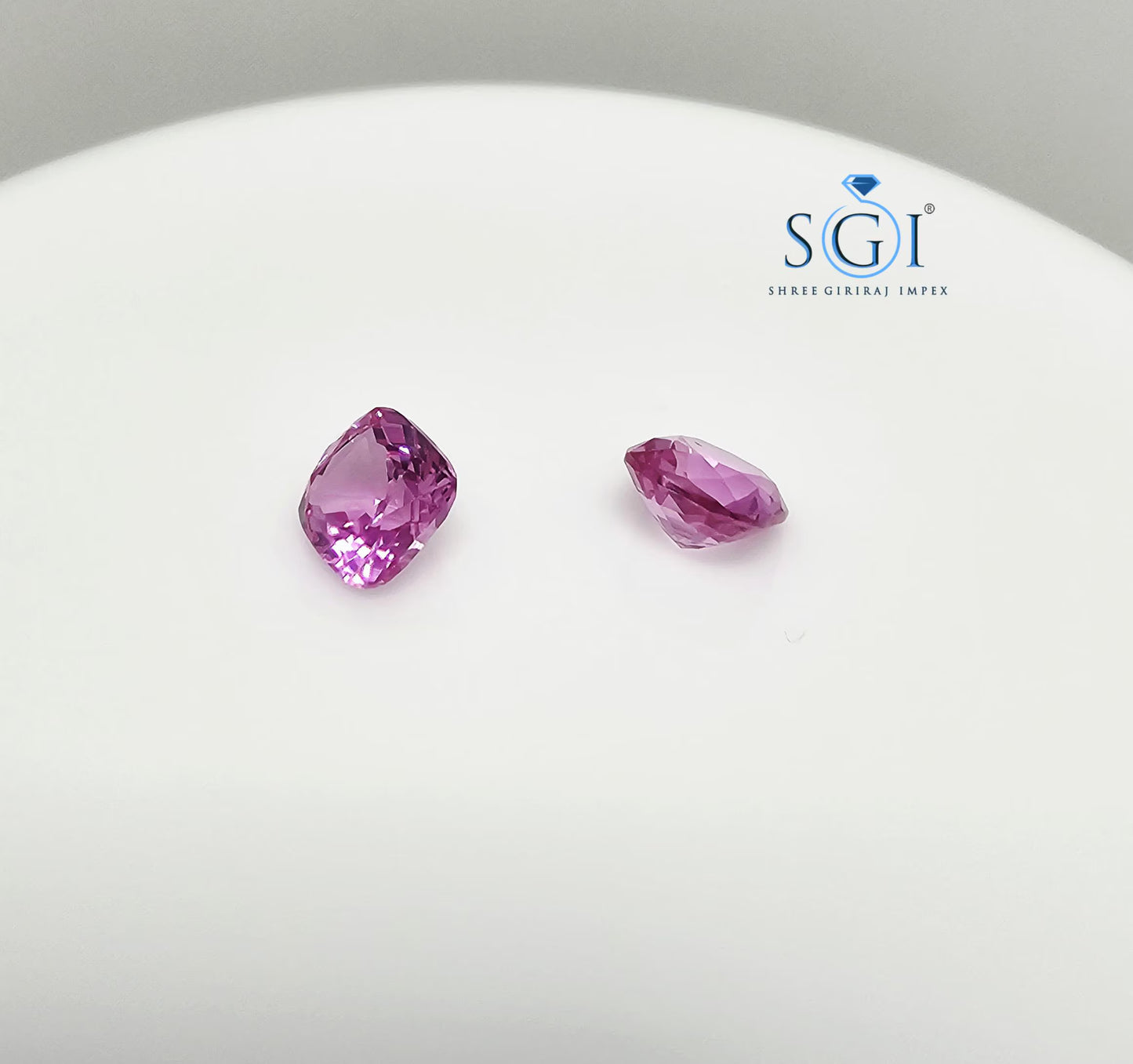 Lab Grown Pink Sapphire: 4.50ct Cushion Cut Loose Gemstone