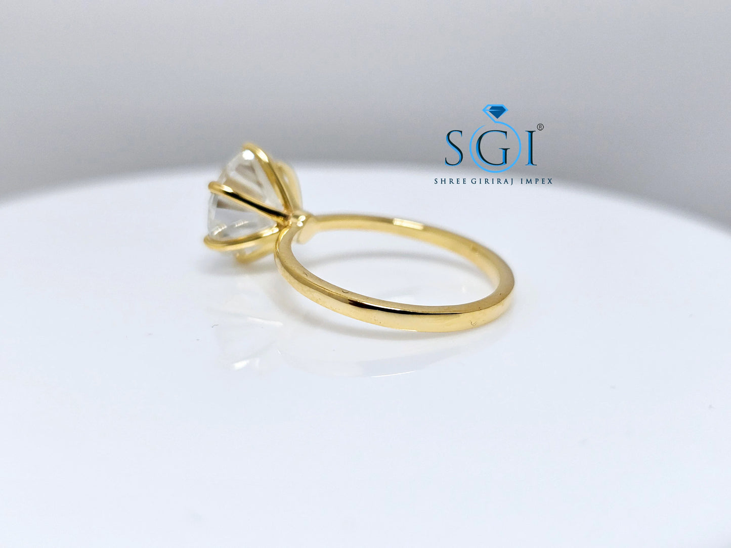 3ct Lab-Grown Diamond Solitaire Ring: E VVS1 Yellow Gold Engagement