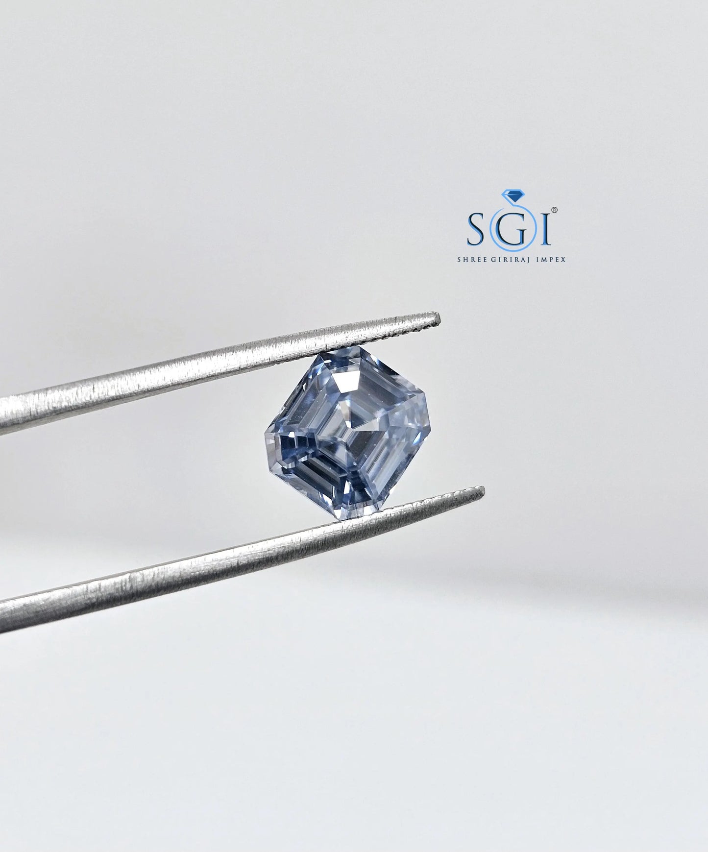 Emerald Shape 2.80 Carat Intense Blue Moissanite Diamond – Loose Stone for Custom Jewelry & Rings