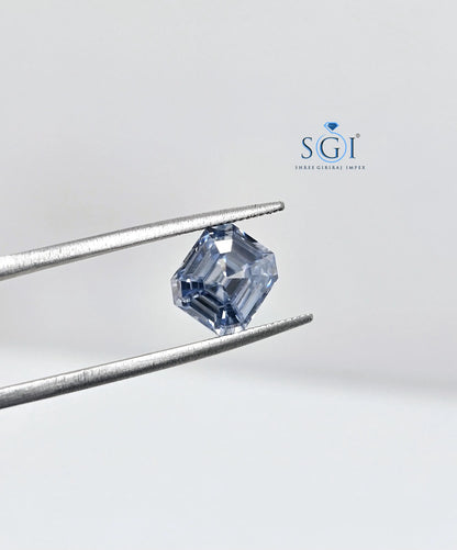 Emerald Shape 2.80 Carat Intense Blue Moissanite Diamond – Loose Stone for Custom Jewelry & Rings