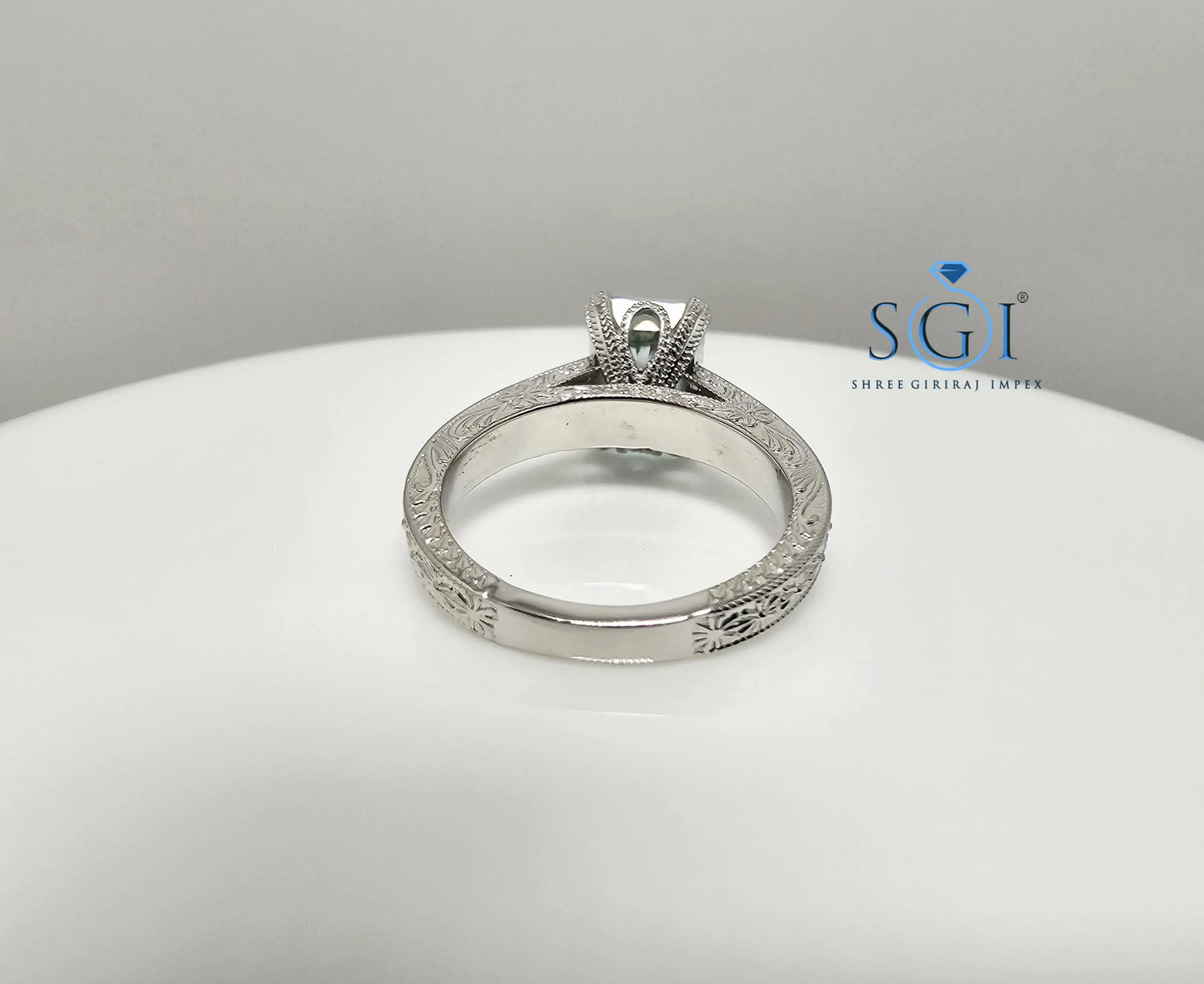 3ct Aqua Blue Moissanite Diamond – Radiant Cut Solitaire Ring for Men & Women"