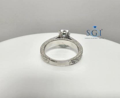 3ct Aqua Blue Moissanite Diamond – Radiant Cut Solitaire Ring for Men & Women"