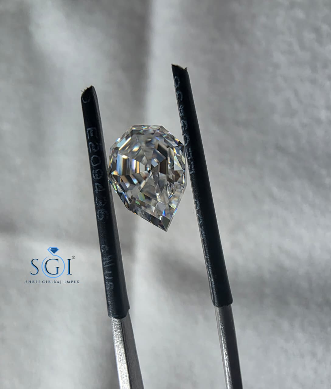 3 CT Step Cut Pear Shape Moissanite Loose Stone | Emerald Style Facets Lab Created Gemstone for Custom Jewelry