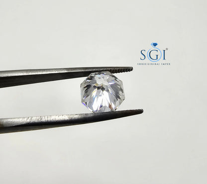 4.04 Ct Octagonal Modified Brilliant Cut White Moissanite Diamond Ideal for Fine Jewellery Settings