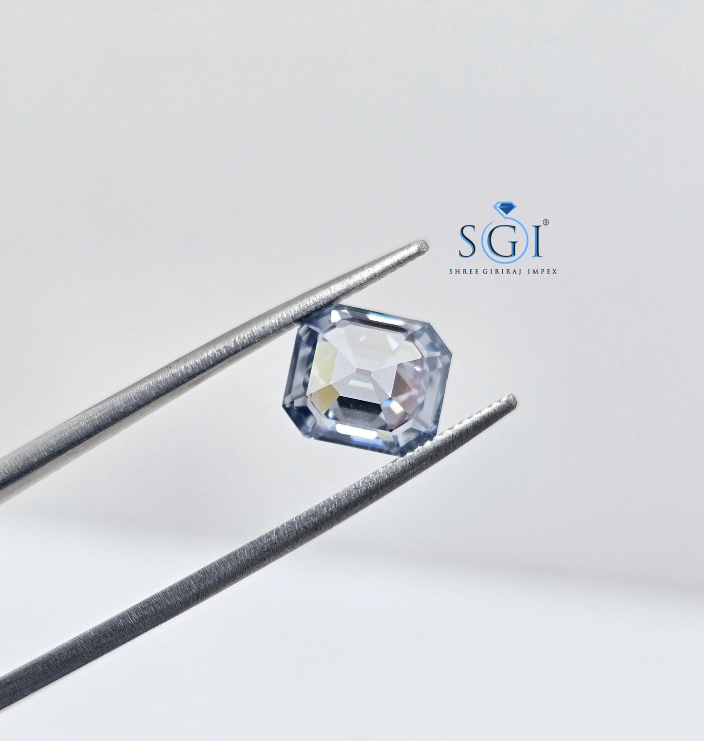 Emerald Shape 2.80 Carat Intense Blue Moissanite Diamond – Loose Stone for Custom Jewelry & Rings