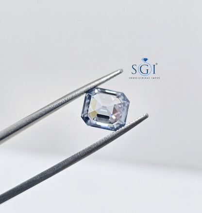Emerald Shape 2.80 Carat Intense Blue Moissanite Diamond – Loose Stone for Custom Jewelry & Rings