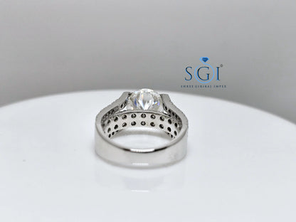 4 Carat Lab Created Diamond Ring – Solid Gold Wedding Band – Elegant & Ethical