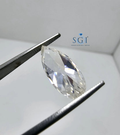 Pear Shape Moissanite Diamond: 5 Carat Old European Cut