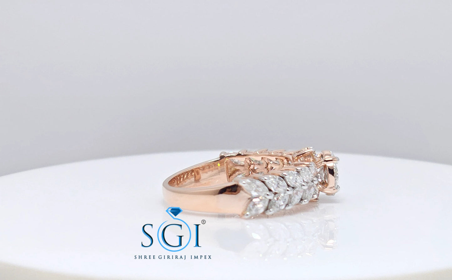2.5ctw Moissanite Rose Gold Engagement Ring: Fancy Cut DE VVS